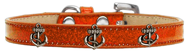 Bronze Anchor Widget Dog Collar Orange Ice Cream Size 20